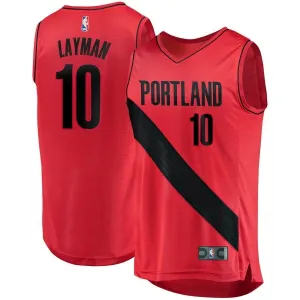 10 - Jake Layman Portland Trail Blazers Fast Break Player Jersey - Statement Edition - Red