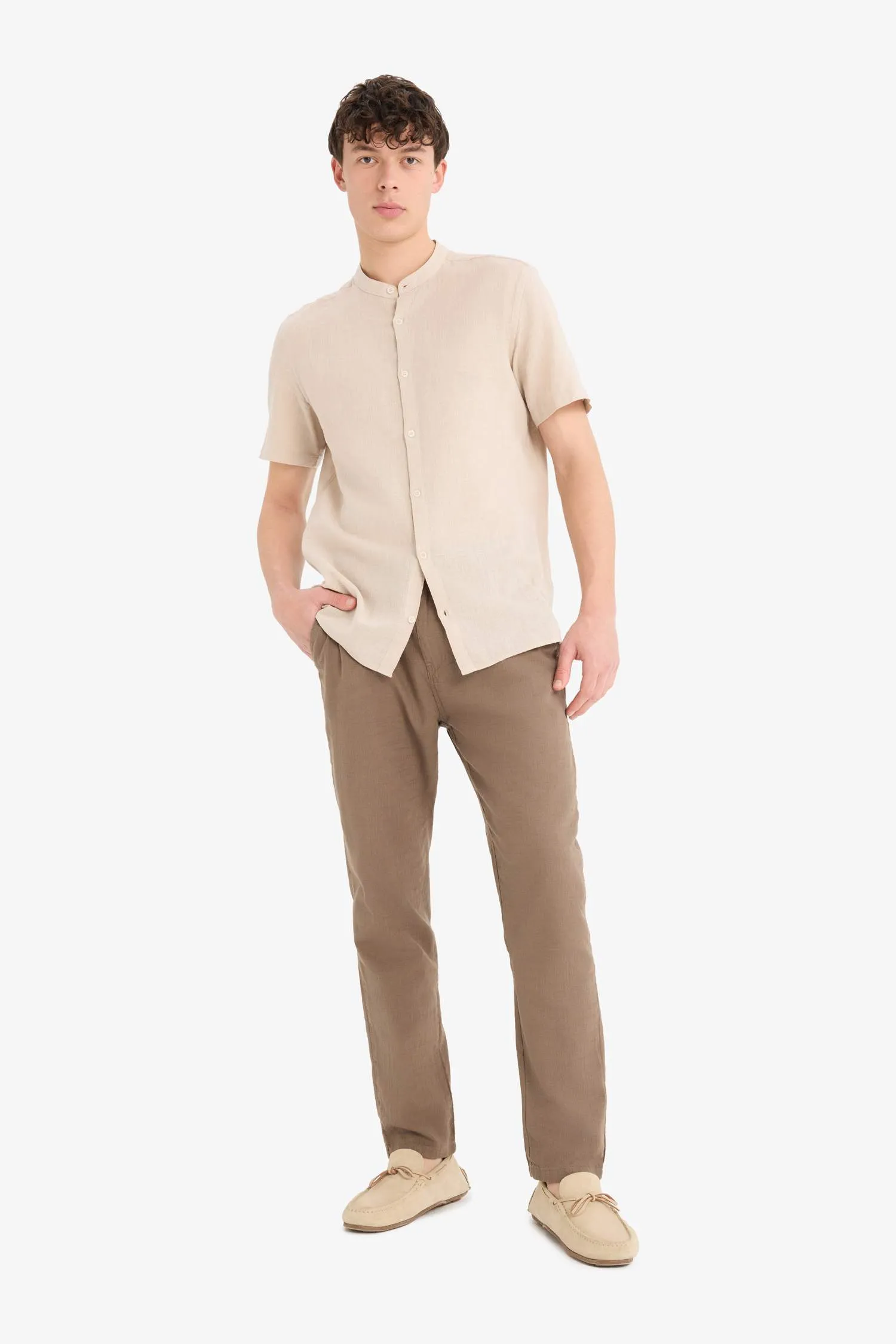 100% Cotton Summer Waisty Strap-on Jogger Pants Slim Fit Fit Fit Fit Fit With Flat Leg Pocket