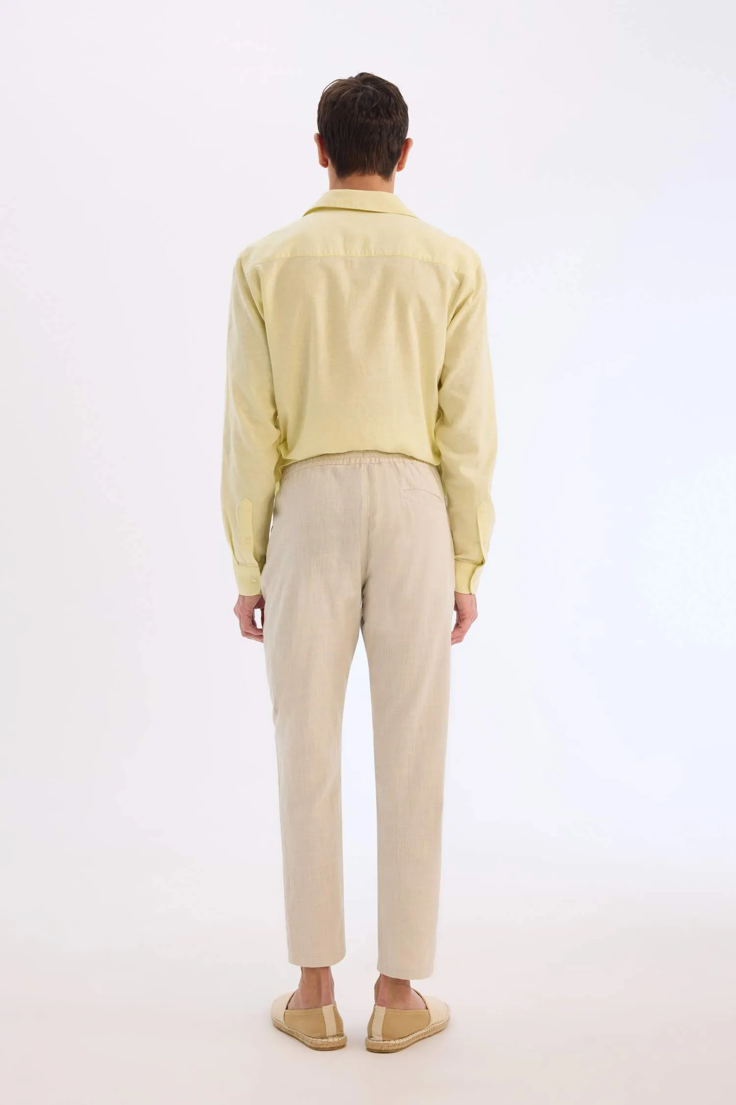 100% Cotton Summer Waisty Strap-on Jogger Pants Slim Fit Fit Fit Fit Fit With Flat Leg Pocket