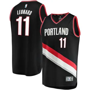 11- Meyers Leonard Portland Trail Blazers Fast Break Team Color Player Jersey - Icon Edition - Black