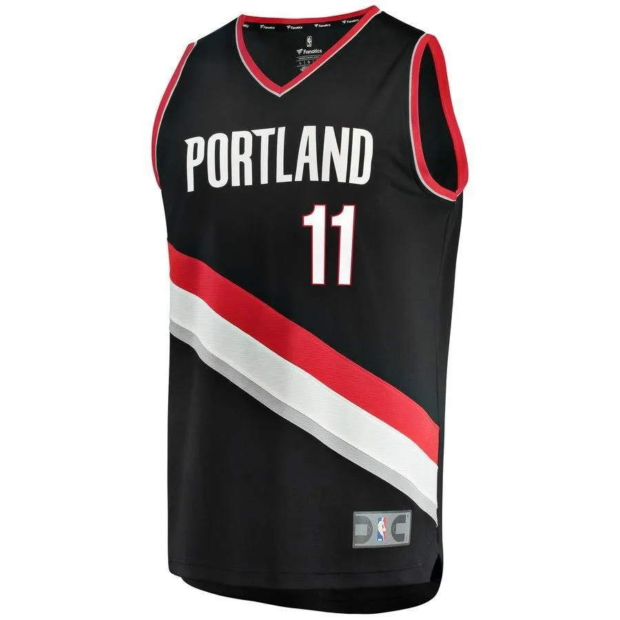 11- Meyers Leonard Portland Trail Blazers Fast Break Team Color Player Jersey - Icon Edition - Black