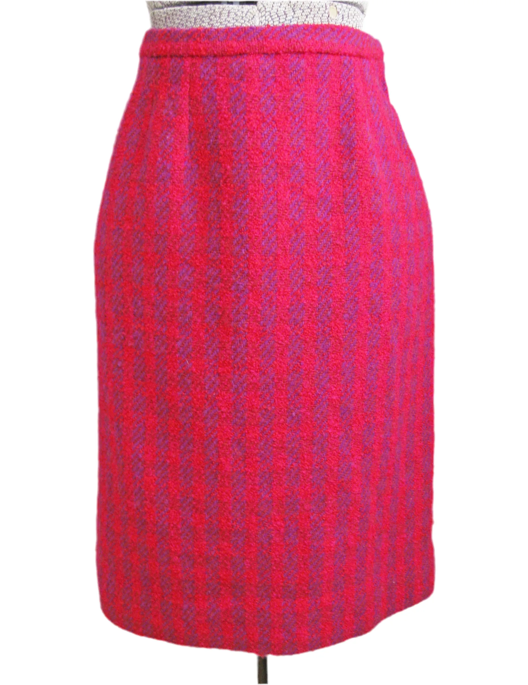 1950s Pencil Skirt Pink Boucle Wool