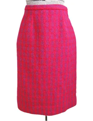1950s Pencil Skirt Pink Boucle Wool