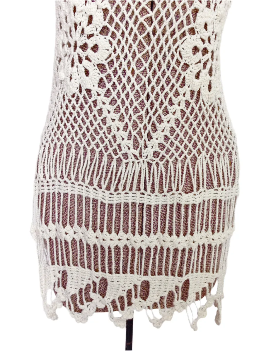 1960s Crochet Top Boho Tunic