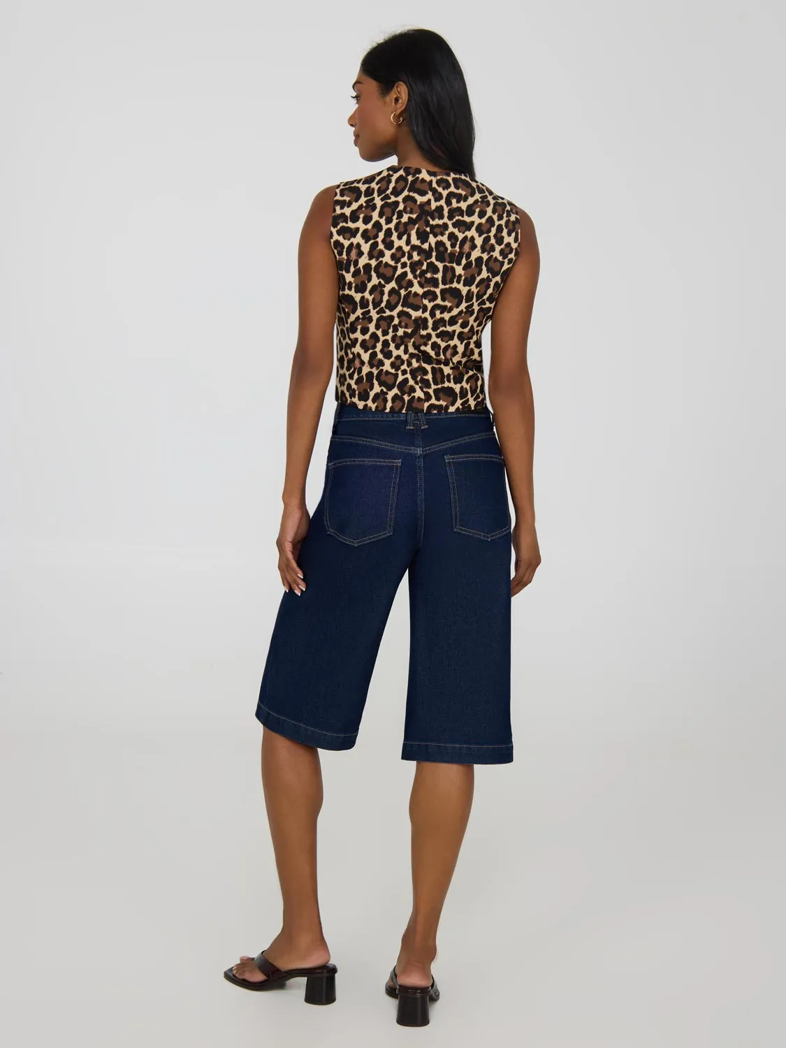 3-Button Animal Print Vest