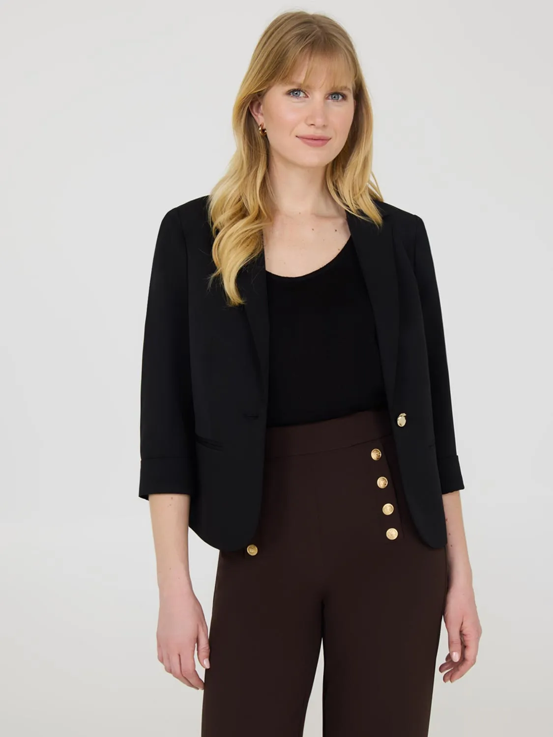 3/4 Cuffed Sleeve Blazer