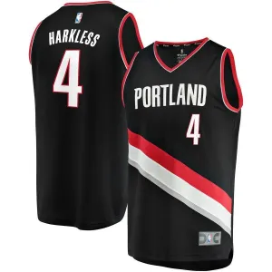 4 - Maurice Harkless Black Portland Trail Blazers Fast Break Team Color Player Jersey - Icon Edition - Black
