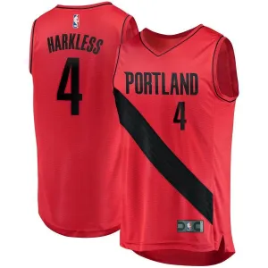 4 - Maurice Harkless Portland Trail Blazers Fast Break Player Jersey - Statement Edition - Red