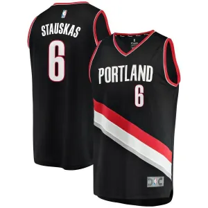 6 - Nik Stauskas Portland Trail Blazers Fast Break Replica Jersey – Icon Edition - Black