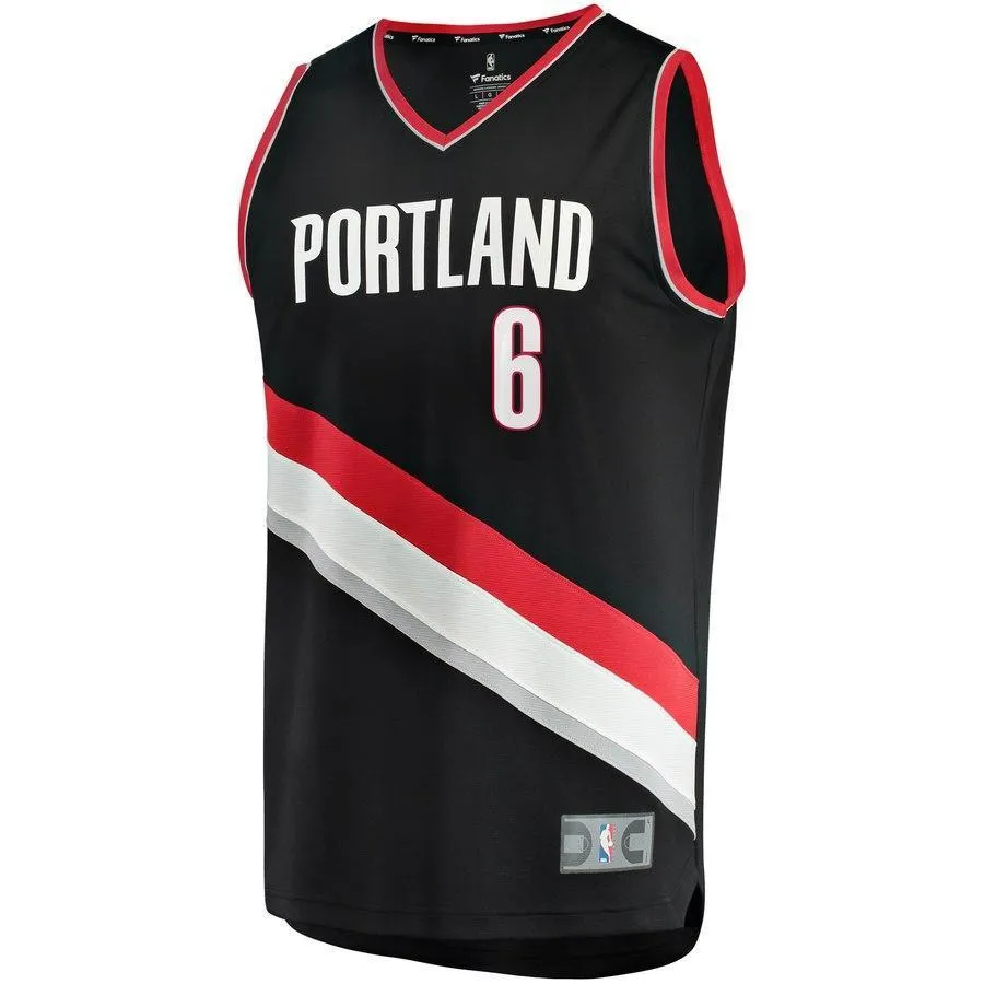 6 - Nik Stauskas Portland Trail Blazers Fast Break Replica Jersey – Icon Edition - Black