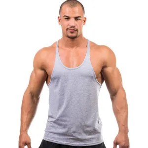 7 Colors Men Active Casual Tops Tees Sleeveless O-Neck Tops Loose Black White Gray Tops KH659468