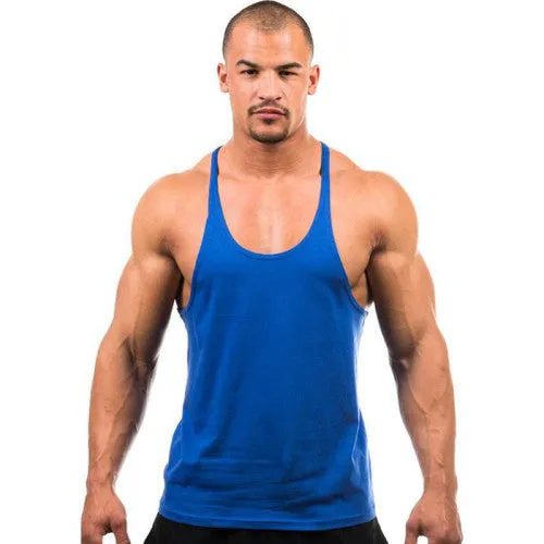 7 Colors Men Active Casual Tops Tees Sleeveless O-Neck Tops Loose Black White Gray Tops KH659468