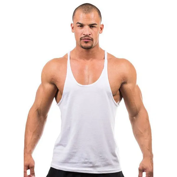 7 Colors Men Active Casual Tops Tees Sleeveless O-Neck Tops Loose Black White Gray Tops KH659468
