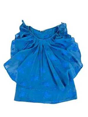 80s Gianni Versace Floral Ruffle Top