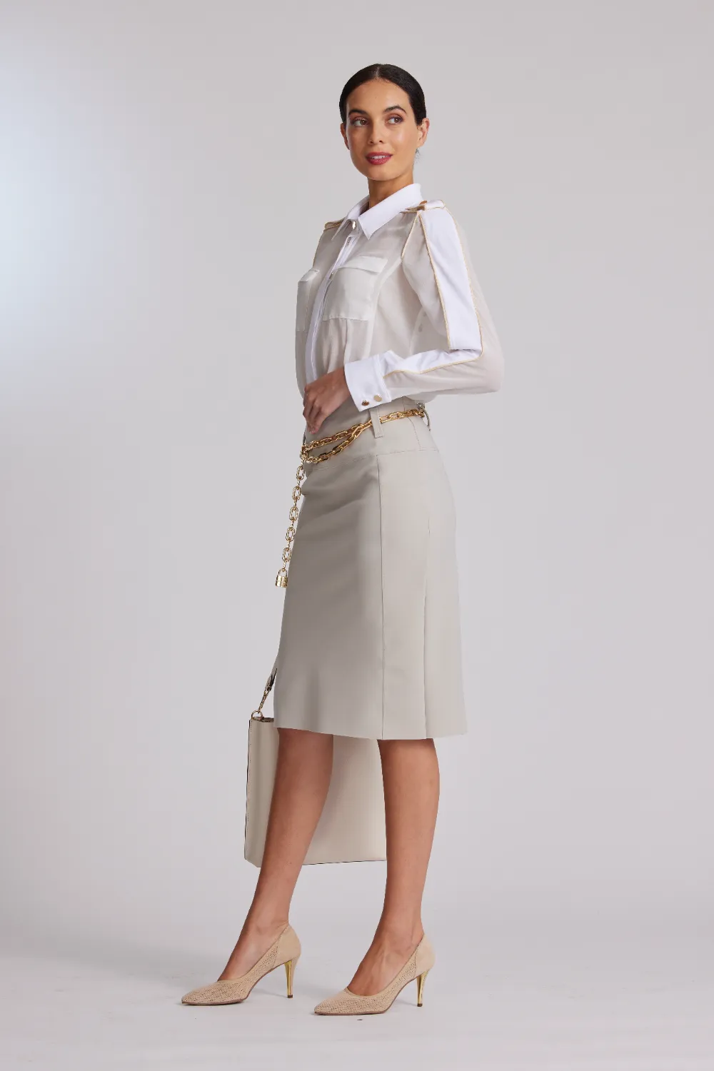 8958 Panelled Basque Skirt