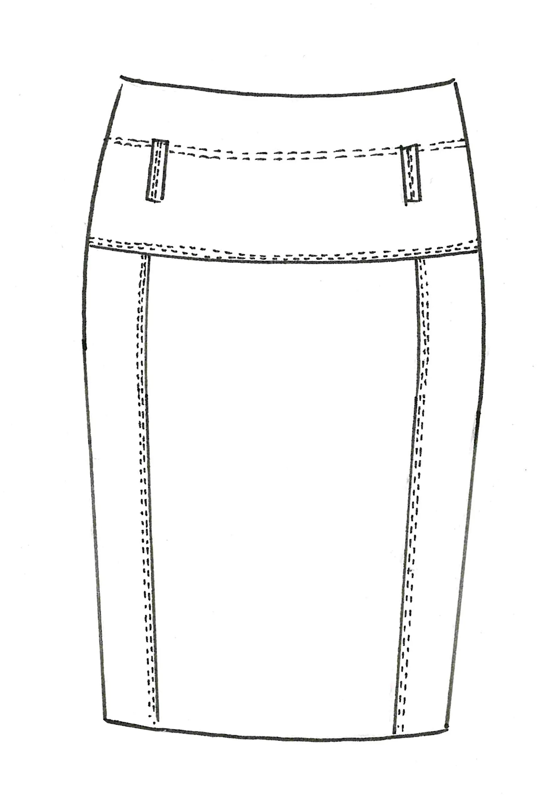 8958 Panelled Basque Skirt