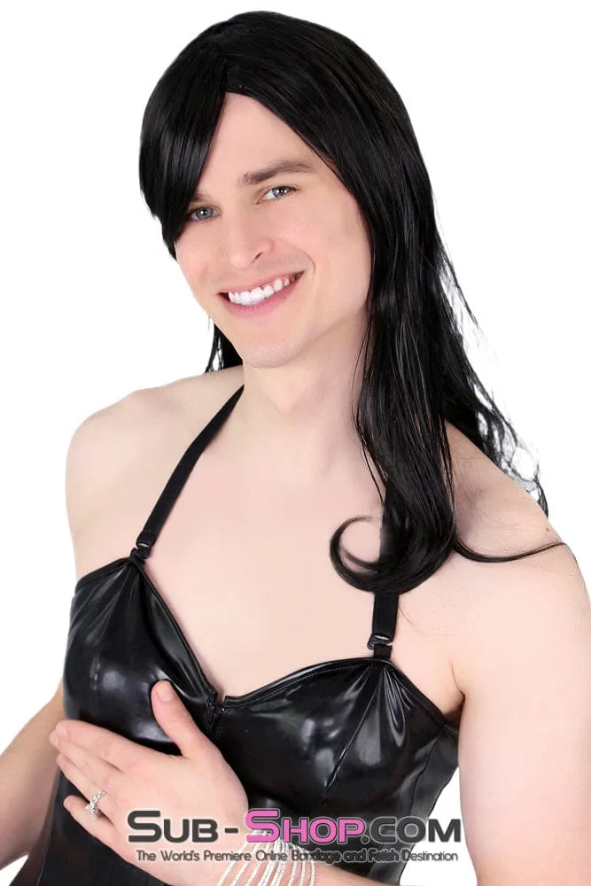 9956AE-SIS      Prissy Sissy Trixie 20" Long Black Straight Wig