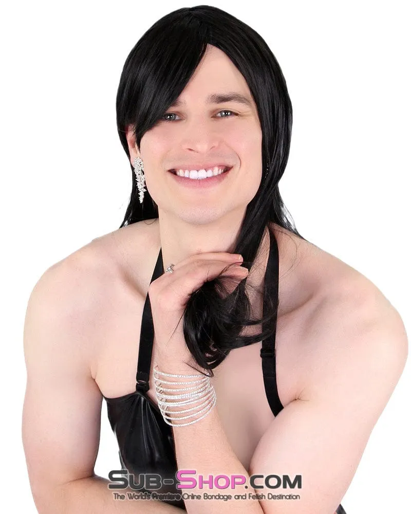 9956AE-SIS      Prissy Sissy Trixie 20" Long Black Straight Wig