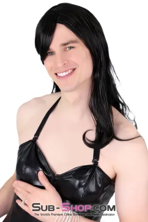 9956AE-SIS      Prissy Sissy Trixie 20" Long Black Straight Wig