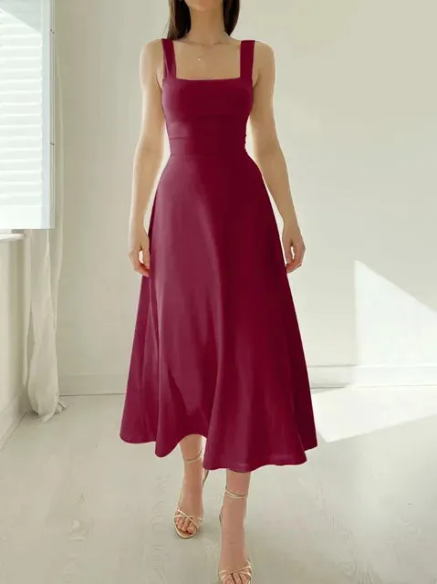 A-line dress - elegant neckline & fitted