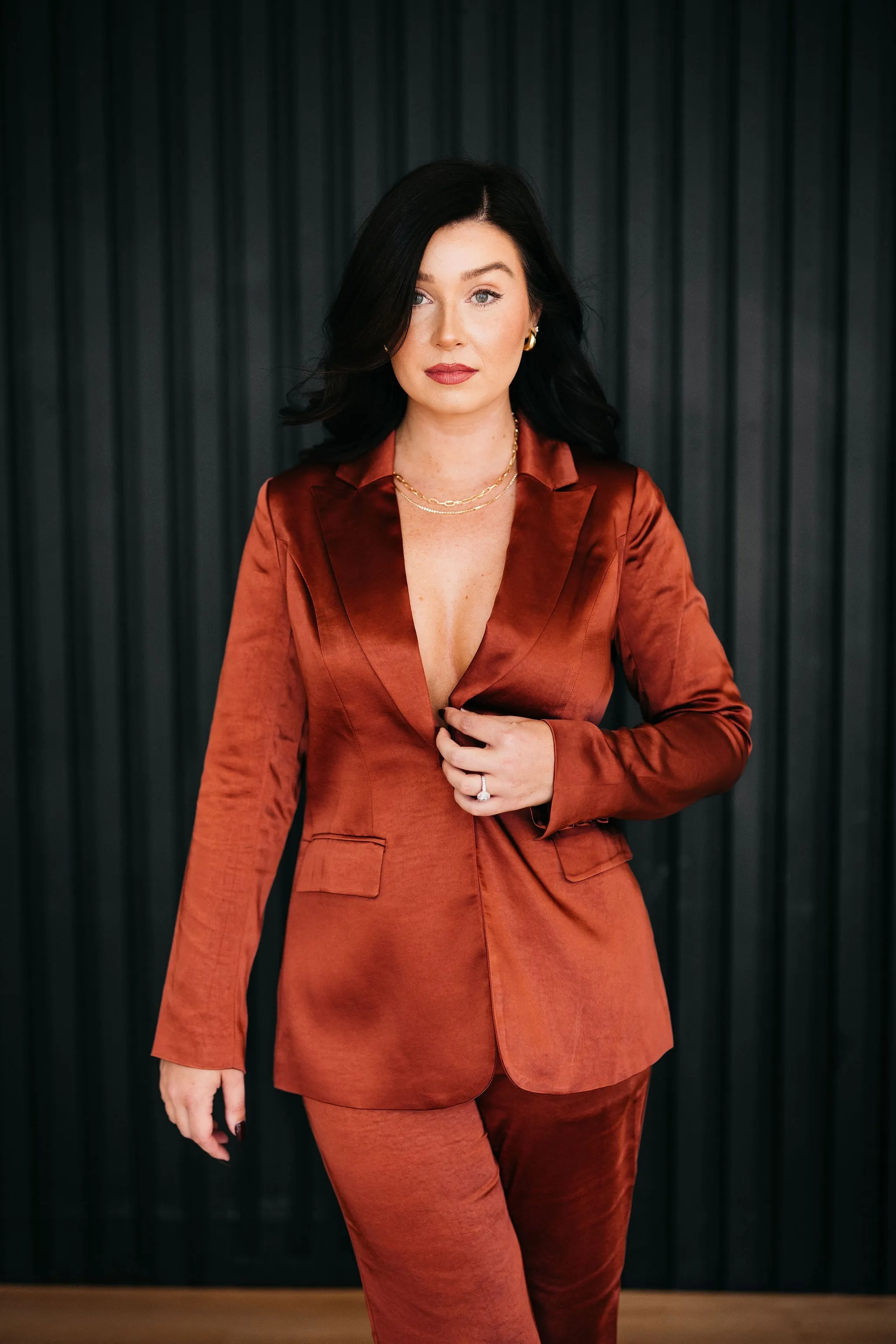 Afterglow Satin Blazer