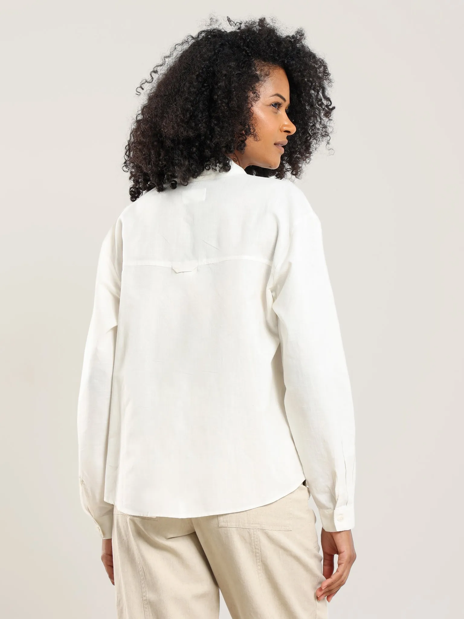 Akhen Pleated Shoulder Button Up