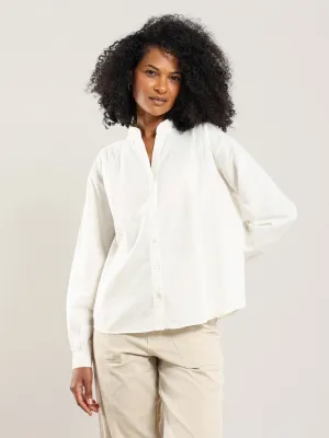 Akhen Pleated Shoulder Button Up