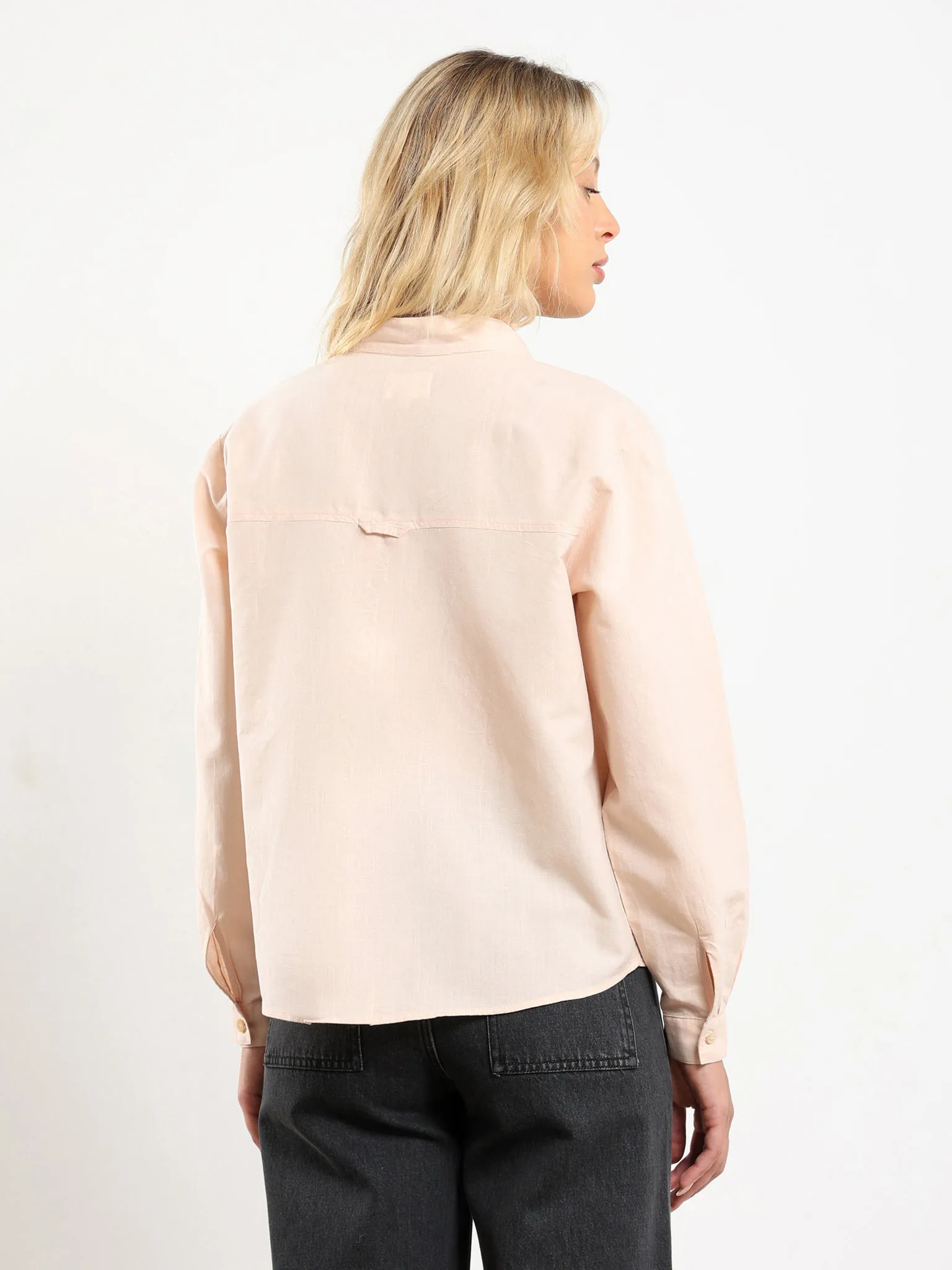 Akhen Pleated Shoulder Button Up