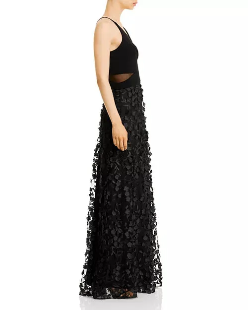 AQUA Floral Applique Gown