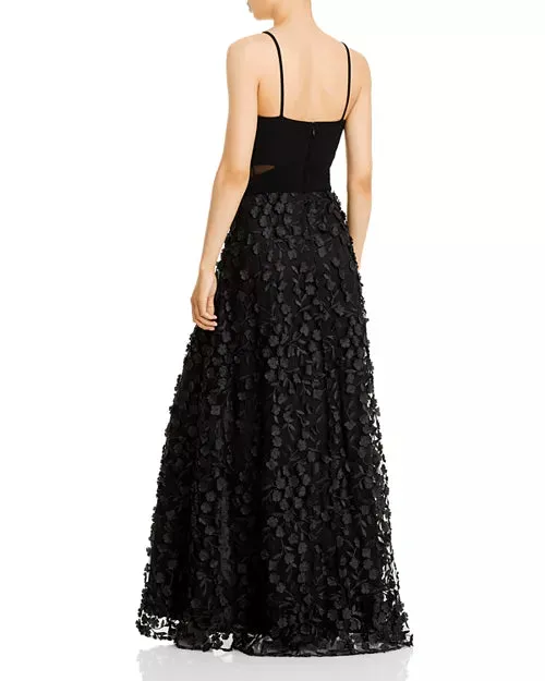 AQUA Floral Applique Gown