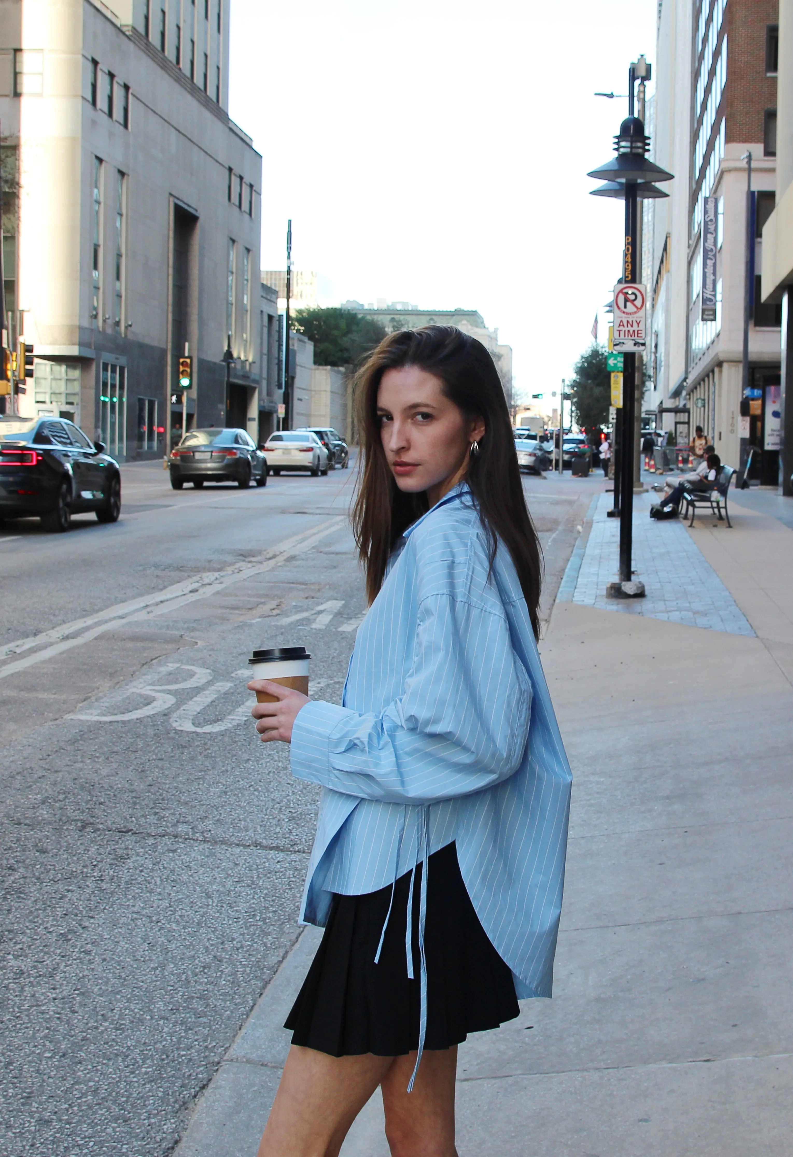 Arden Button Down In Blue Stripe