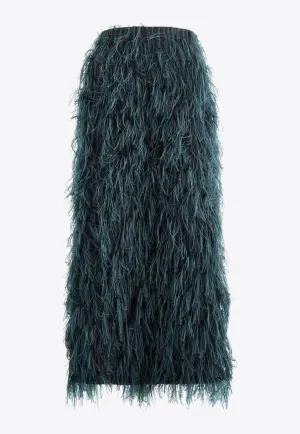 Arion Feathered Midi Skirt