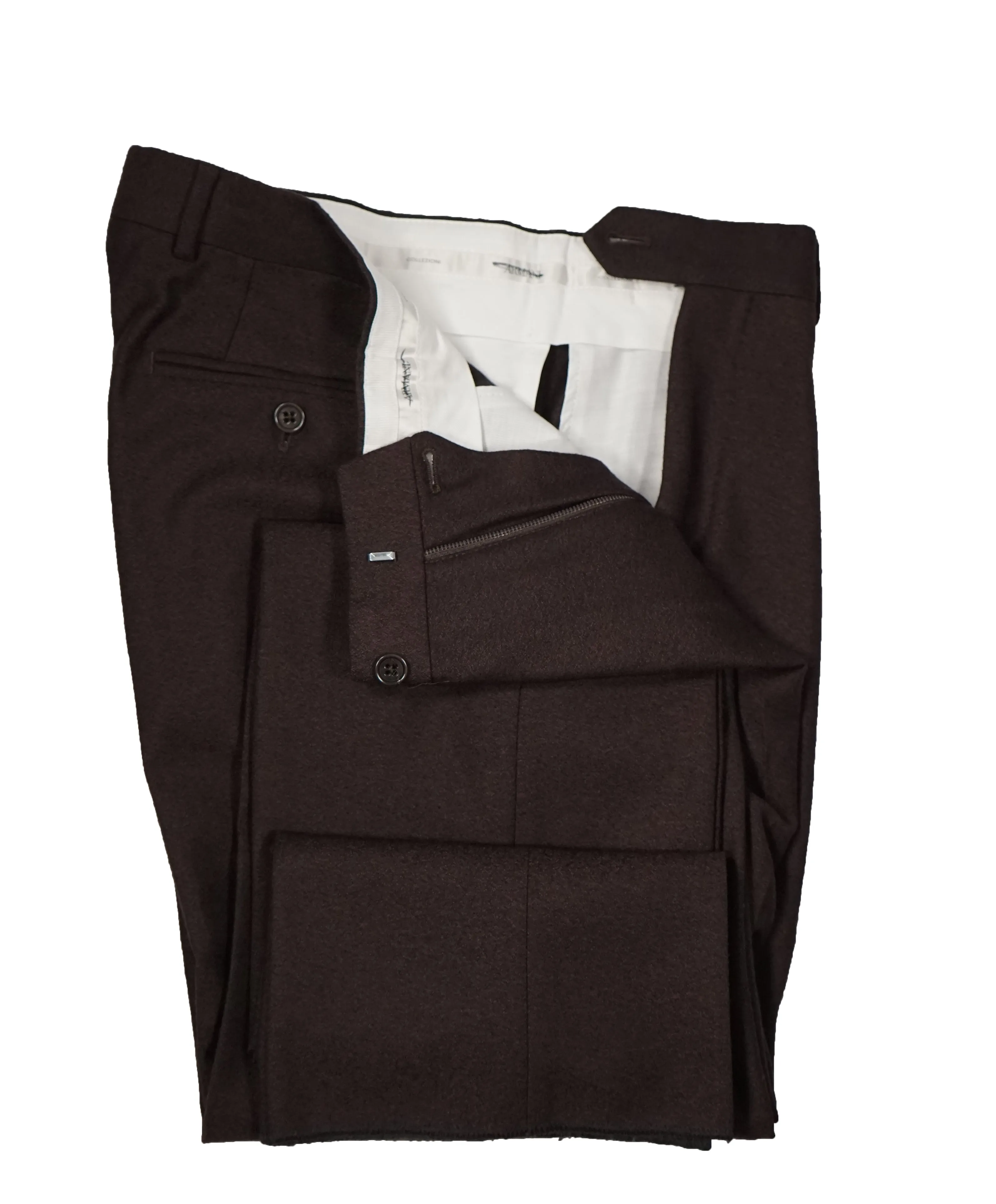 ARMANI COLLEZIONI -Textured Abstract Pattern Burgundy & Brown Pants - 32W