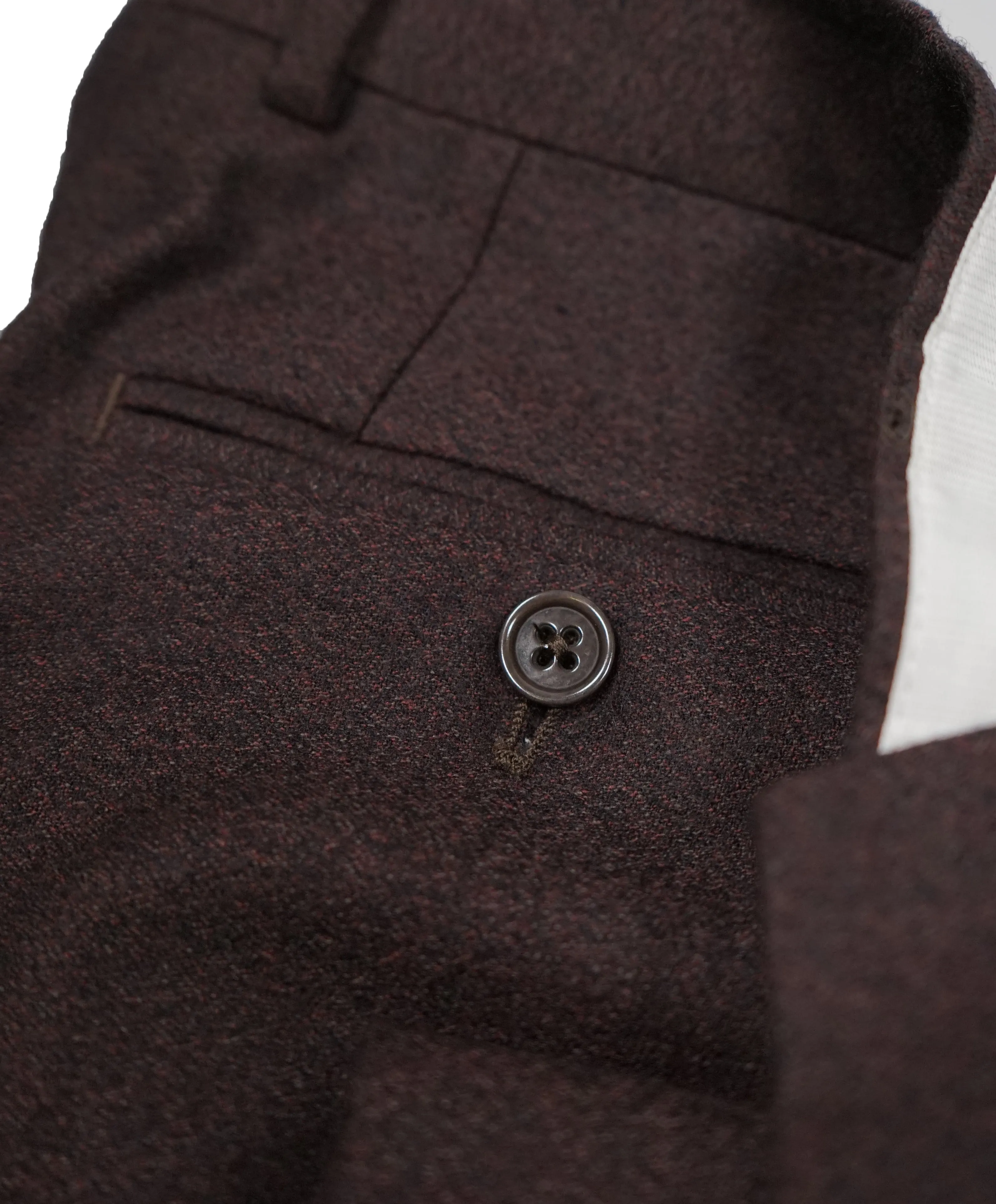 ARMANI COLLEZIONI -Textured Abstract Pattern Burgundy & Brown Pants - 32W