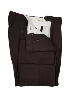 ARMANI COLLEZIONI -Textured Abstract Pattern Burgundy & Brown Pants - 32W