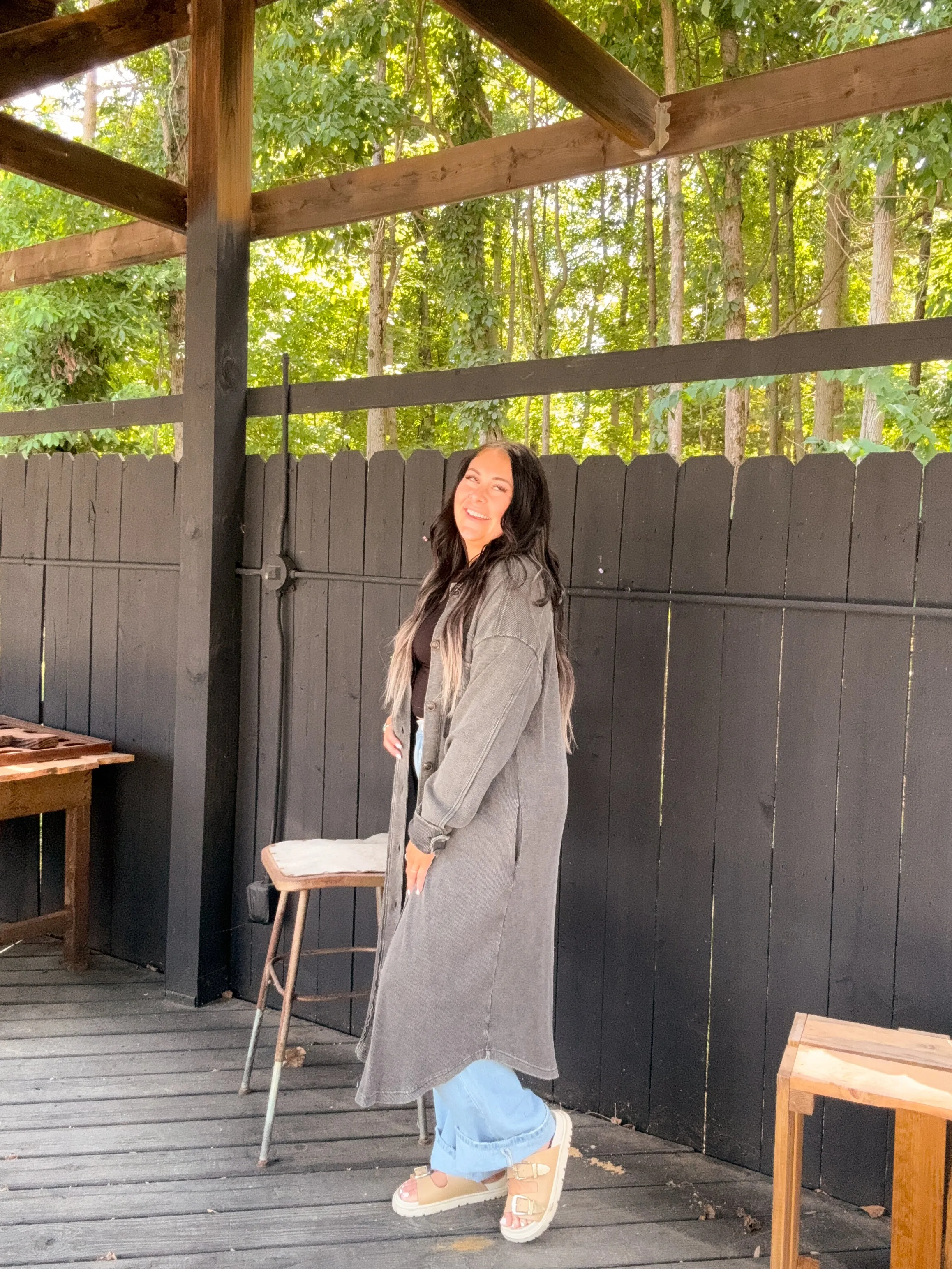 Ash Long Sleeve Thermal Wash Button Down Shacket