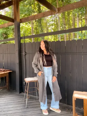 Ash Long Sleeve Thermal Wash Button Down Shacket