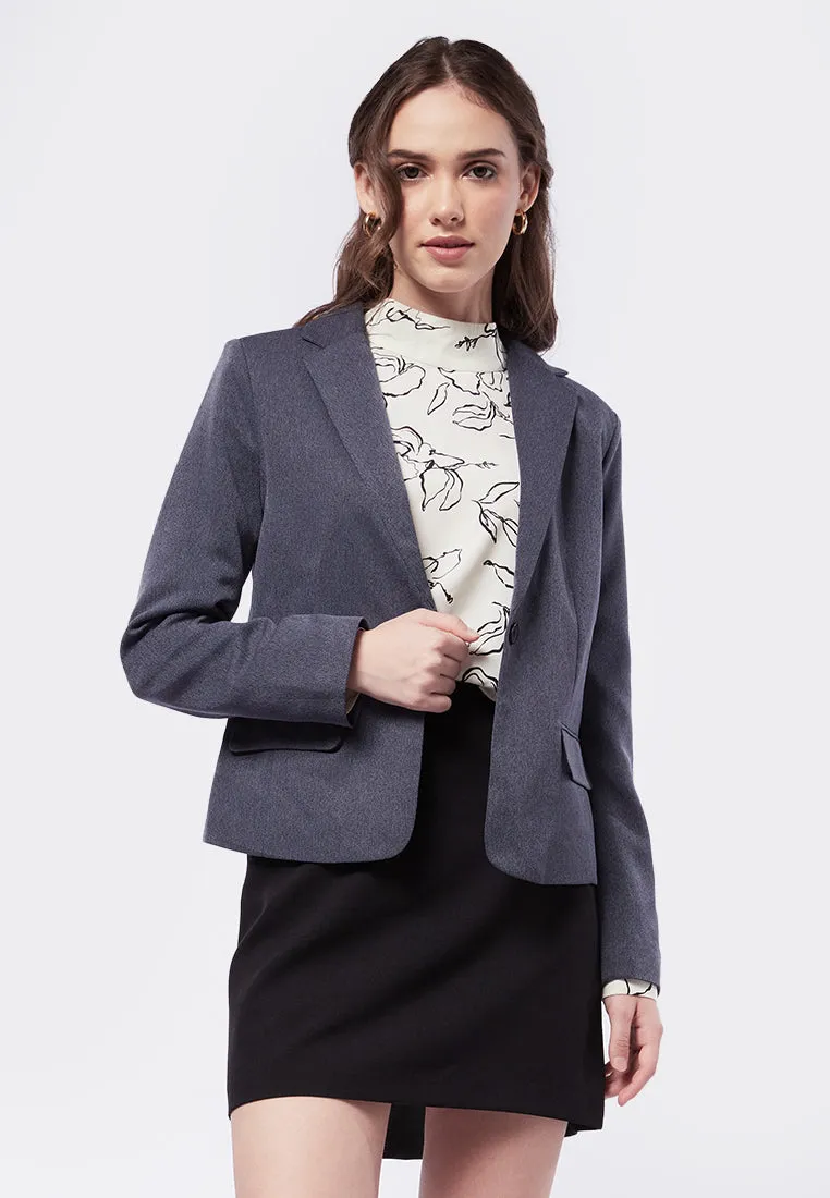 Basic Long Sleeve Tailored Blazer