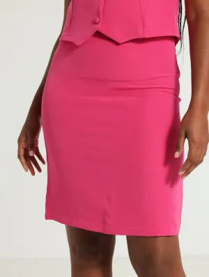 Basic Pencil Skirt - Bright Pink