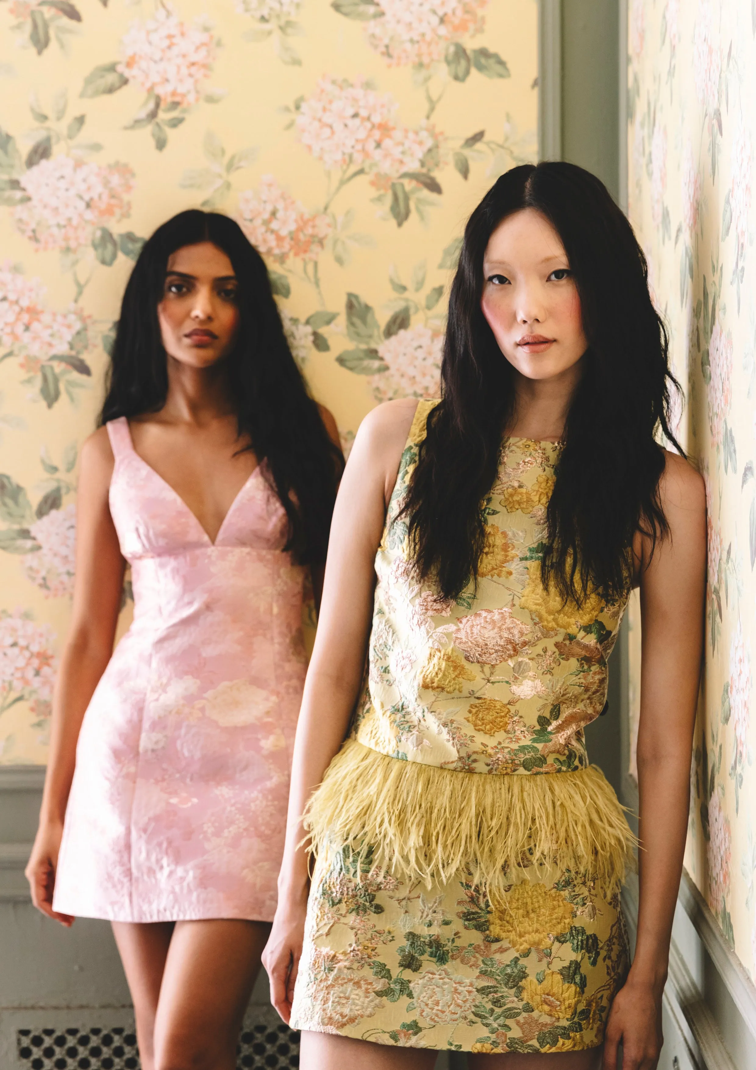 Belmond Top in Floral Matelasse Yellow