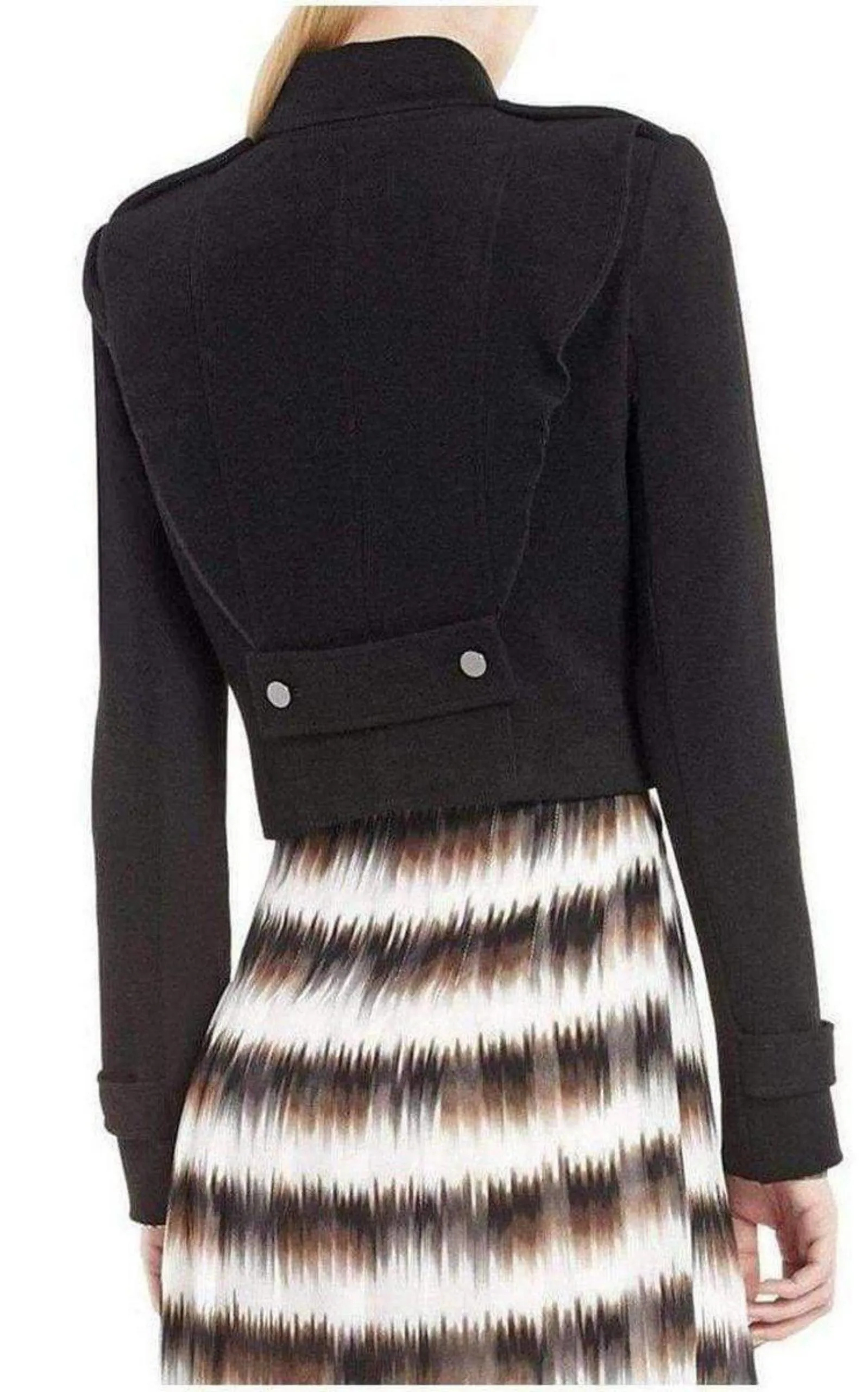 Black Fay Ruffled Military Jacket