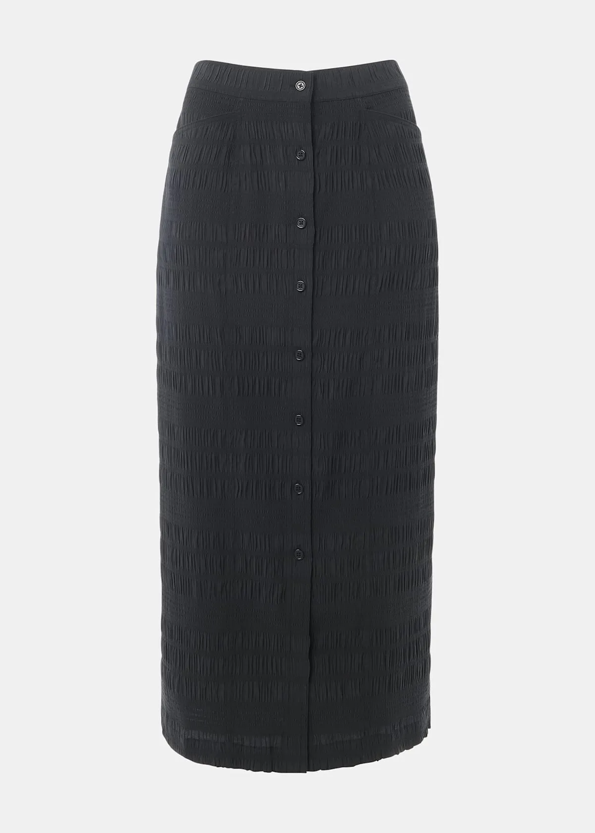 Black Sienna Plisse Midi Skirt