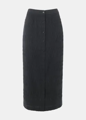 Black Sienna Plisse Midi Skirt