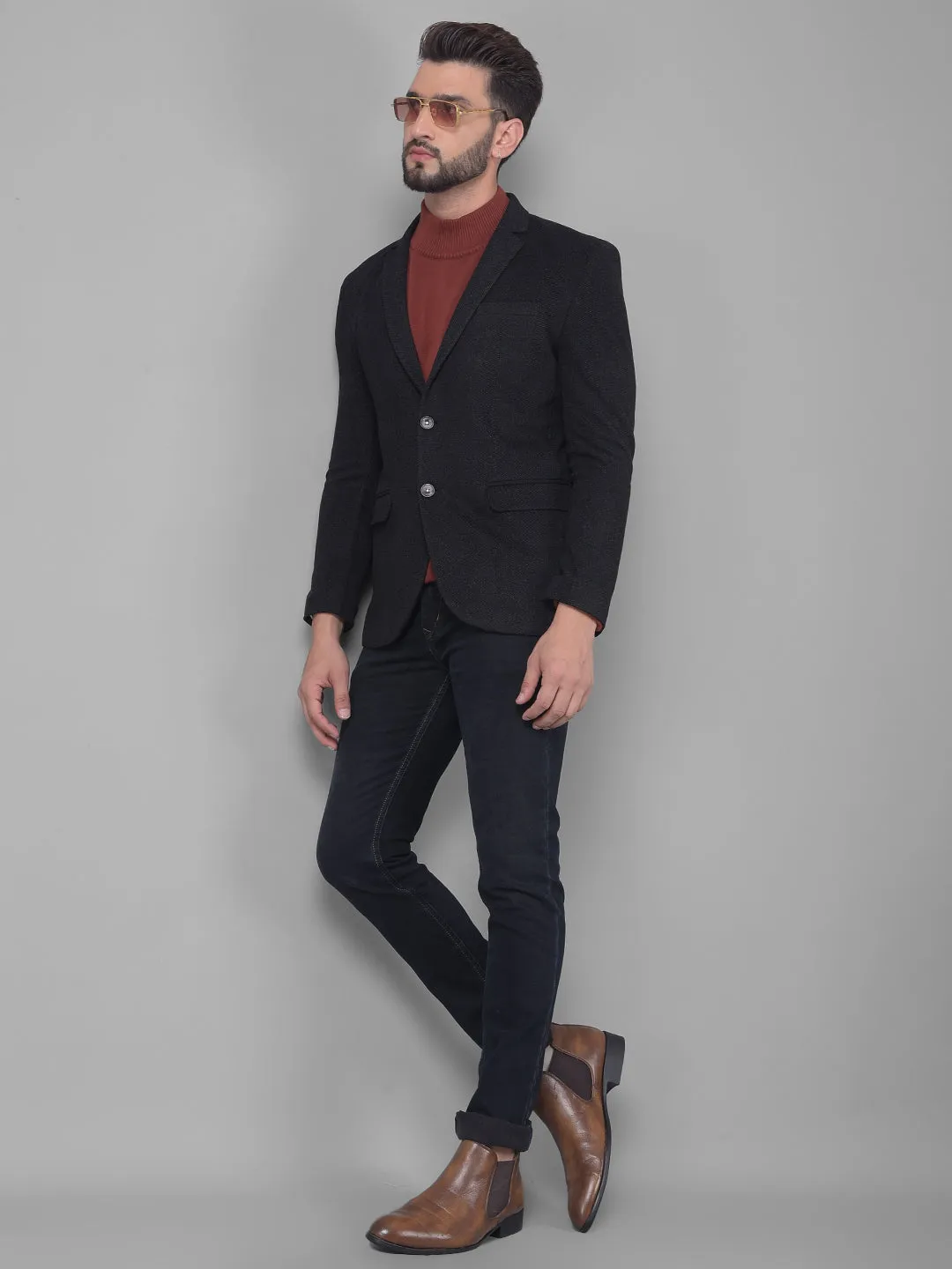 Black Single Breasted Blazer