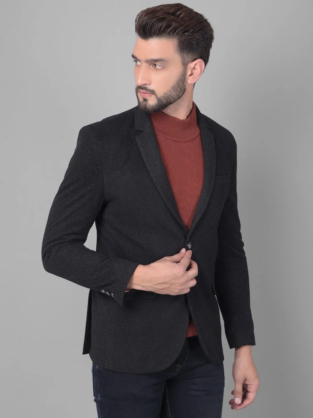 Black Single Breasted Blazer