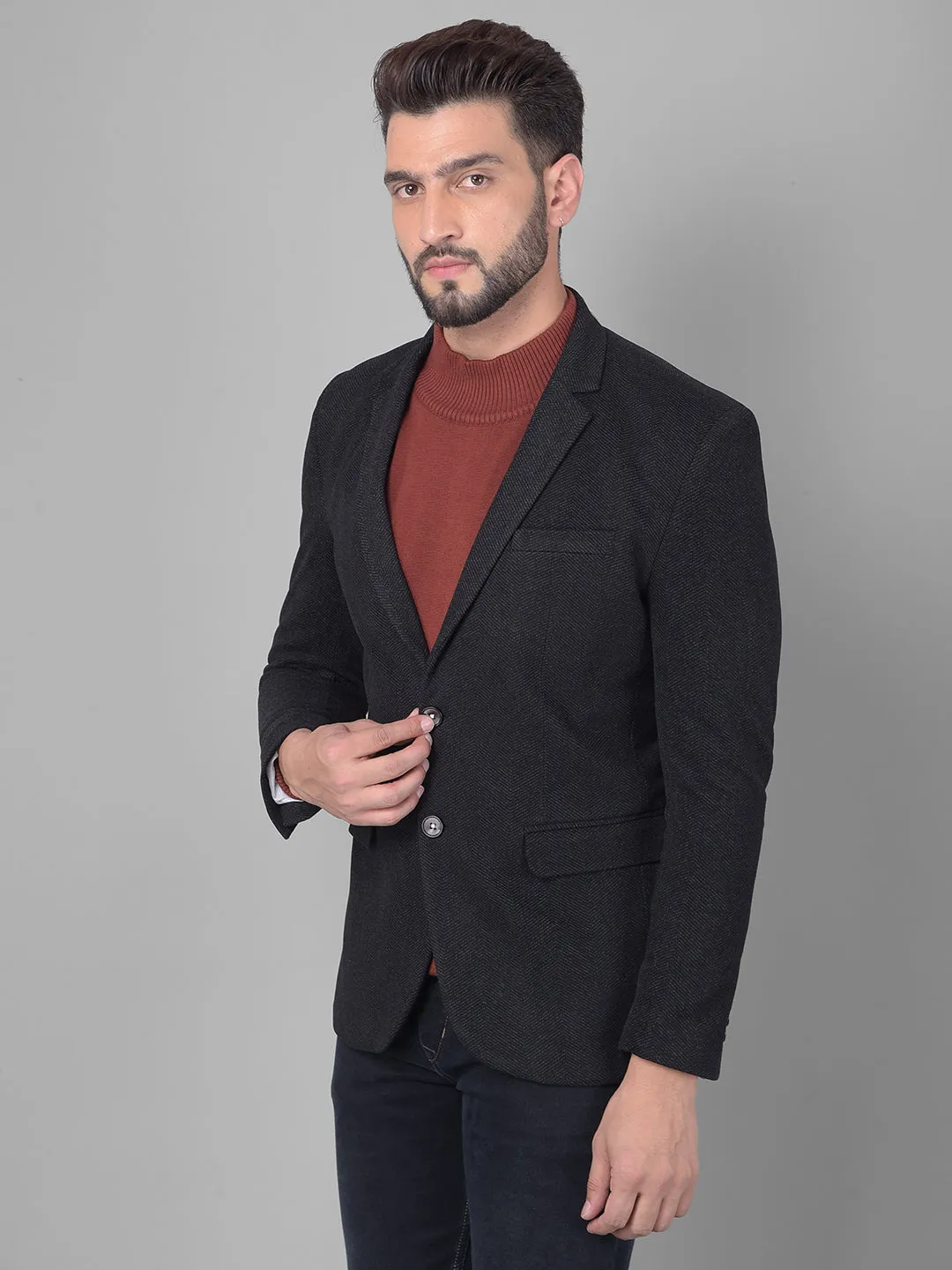 Black Single Breasted Blazer