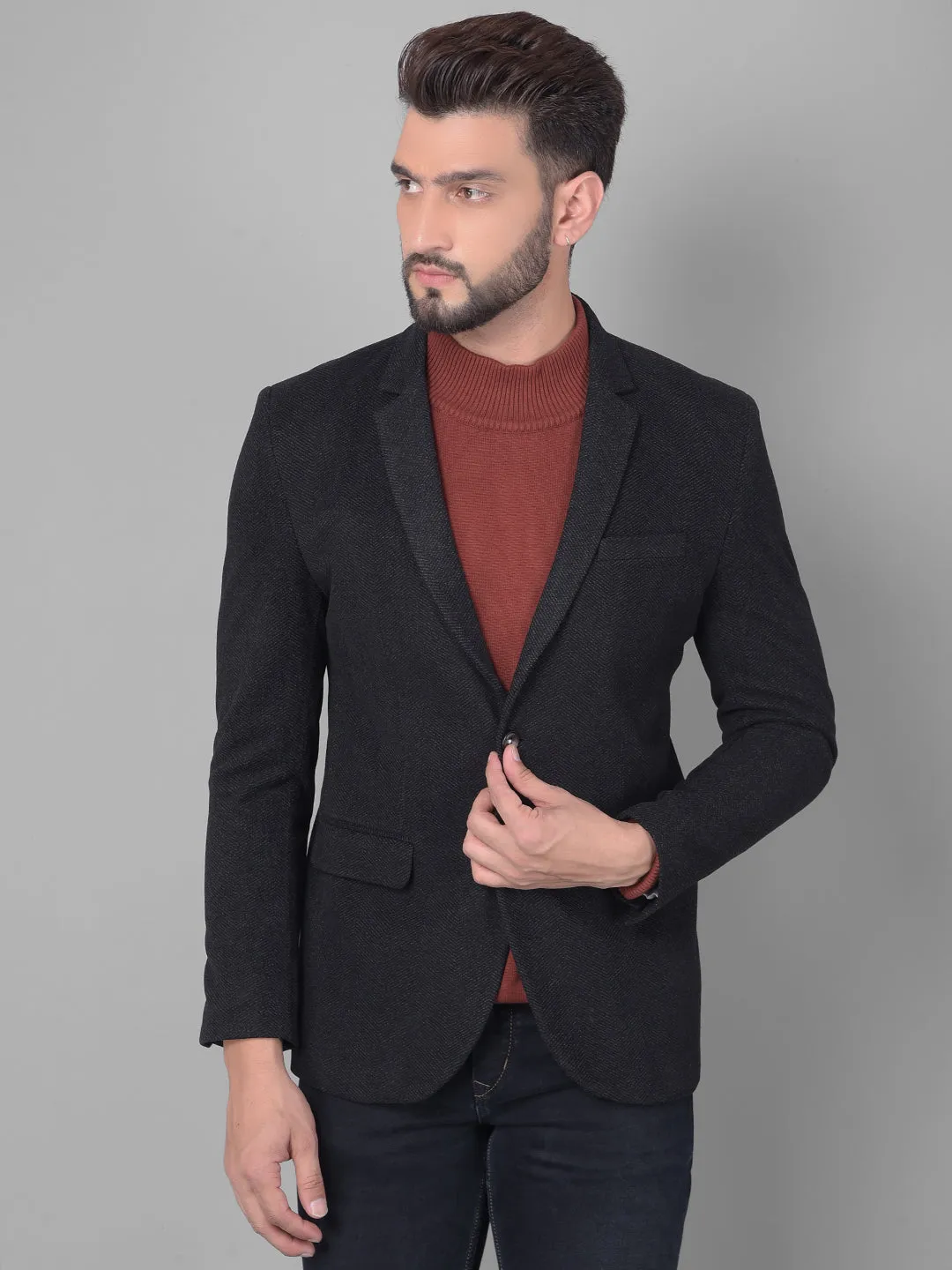 Black Single Breasted Blazer