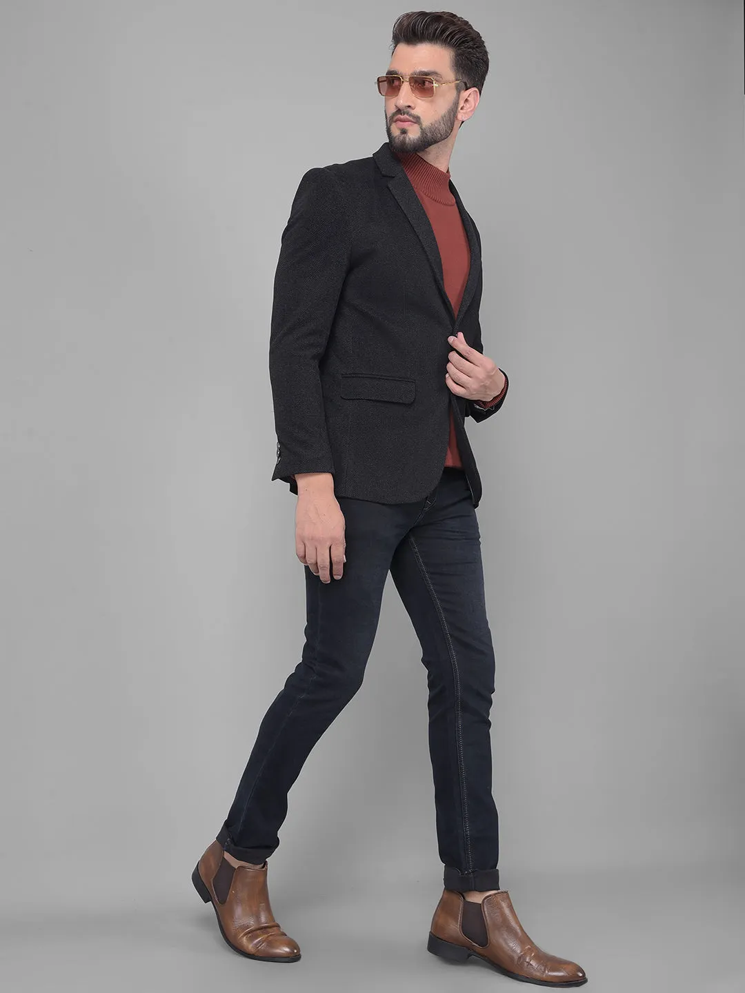 Black Single Breasted Blazer
