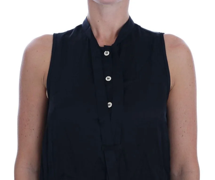 Black Sleeveless Viscose Blouse Top
