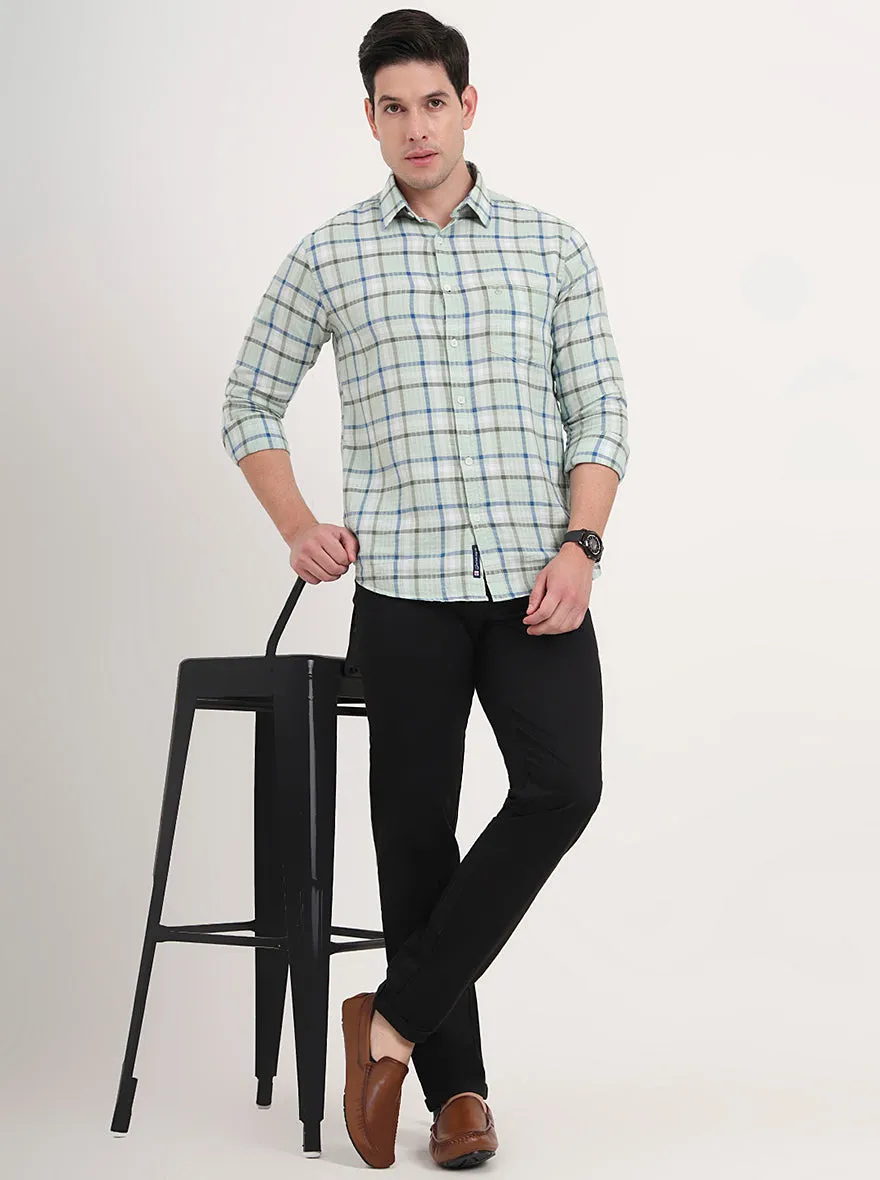 Black Solid Slim Fit Casual Trouser | Greenfibre